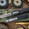 Microtech Dirac Delta OTF Automatic Knife 3.75" Dagger Stonewash Apocalyptic Serrated 227-11AP -Best Knifes Shop 227 11 AP 03659.1691523687