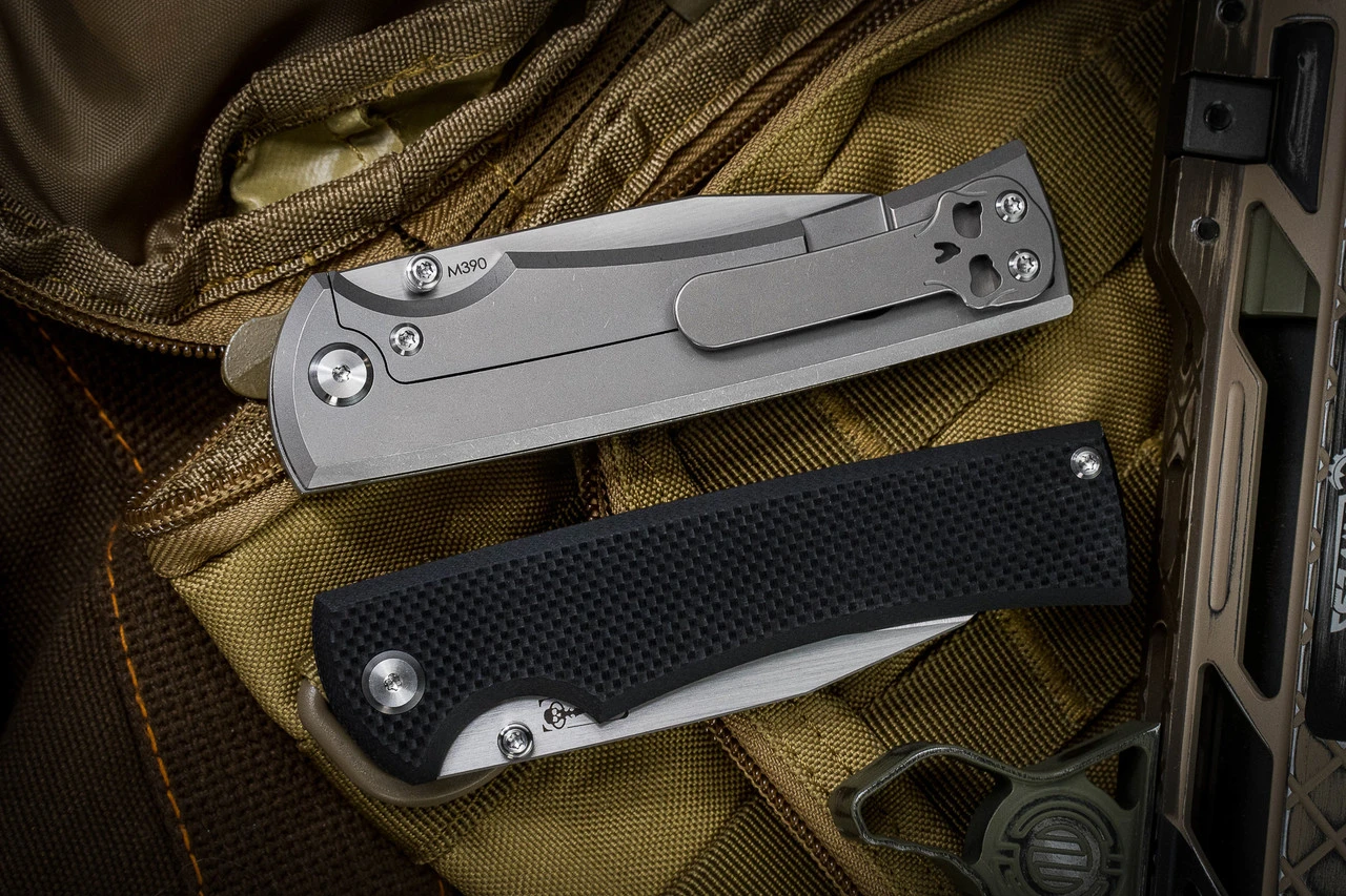 Chaves Knives Ultramar 229 Sangre Folding Knife Black G10/Titanium 3.75" Belt Satin 5 Chaves Knives Ultramar 229 Sangre Folding Knife Black G10/Titanium 3.75" Belt Satin - Image 3