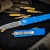 Microtech UTX-85 OTF Automatic Knife Blue 3.1" Drop Point Stonewash 231-10BL -Best Knifes Shop 231 10 BL 2 71061.1677549714