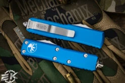 Microtech UTX-85 OTF Automatic Knife Blue 3.1" Satin Drop Point 231-4BL -Best Knifes Shop 231 4 BL 2 71816.1676588835