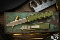 Microtech UTX-85 II Stepside OTF Automatic Knife OD Green 3.1" Drop Point Bronze 231II-13ODS
