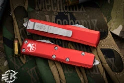 Microtech UTX-85 OTF Automatic Knife Red 3.1" Dagger Apocalyptic Stonewash 232-10APRD -Best Knifes Shop 232 10APRD 2 72511.1676589123