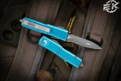 Microtech UTX-85 Turquoise Distressed OTF D/E Stonewash 232-10DTQ -Best Knifes Shop 232 10 DTQ 2 51930.1672268148