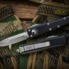 Microtech UTX-85 OTF Automatic Knife Black 3.1" Dagger Stonewash Serrated 232-12 -Best Knifes Shop 232 12 2 50627.1677363743