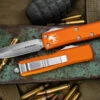 Microtech UTX-85 OTF Automatic Knife Orange 3.1" Dagger Satin 232-4OR -Best Knifes Shop 232 4 OR 68172.1684962313
