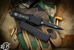 Microtech UTX-85 II Stepside OTF Automatic Knife 3" Dagger Black 232II-1TS -Best Knifes Shop 232II 1 TS 14308.1675356104