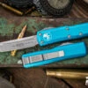 Microtech UTX-85 OTF Automatic Knife Turquoise 3.1" Tanto Stonewash 233-10TQ -Best Knifes Shop 233 10 TQ 2 11127.1691523786