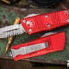 Microtech Troodon Mini OTF Automatic Knife Red 1.9" Dagger Stonewash Serrated (Cali Legal) 238-11RD -Best Knifes Shop 238 11 RD 2 73890.1691525409