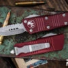 Microtech Mini Troodon OTF Automatic Cali Legal Knife Merlot 1.9" Dagger Serrated Stonewash 238-12MR