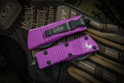 Microtech "Troodon Mini" OTF Automatic Knife Violet 1.9" Dagger Black 238-1VI -Best Knifes Shop 238 1 VI Closed 79832.1663873202
