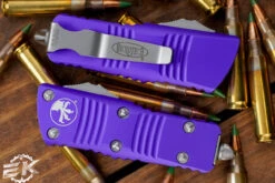 Microtech Troodon Mini Purple OTF Automatic Knife 1.9" Tanto Stonewash 240-10PU -Best Knifes Shop 240 10 PU 3 67772.1669067098