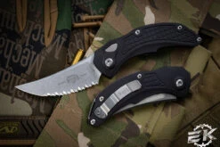 Microtech/Bastinelli "Brachial" Automatic Folding Knife 3.5" Persian Stonewash Serrated 268A-12