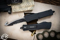 Microtech Combat Troodon Rescue OTF Tool Aluminum Frag 3.8" Serrated 601-3THS