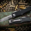 Microtech Hera OTF Automatic Knife Black 3" Dagger Stonewash Serrated 702-12 -Best Knifes Shop 702 12 60829.1678853870