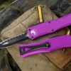Microtech Hera Violet OTF Automatic Knife Black 3" Dagger Black Serrated 702-3VI -Best Knifes Shop 702 3 VI 2 65345.1666636637