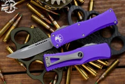 Microtech Hera Purple OTF Automatic Knife 3" Drop Point Apocalyptic Stonewash 703-10APPU