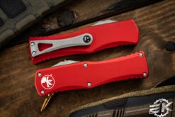 Microtech Hera OTF Automatic Knife Red 3" Drop Point Apocalyptic Stonewash 703-10APRD -Best Knifes Shop 703 10 APRD 3 11625.1670278522