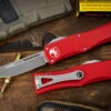 Microtech Hera OTF Automatic Knife Red 3" Drop Point Apocalyptic Stonewash 703-10APRD -Best Knifes Shop 703 10 APRD 45875.1670278515