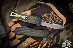 Microtech Hera FRAG Grenade Green OTF Knife 3" Drop Point Stonewash Apocalyptic Serrated 703-12APFRGS -Best Knifes Shop 703 12 APFRGS 2 47292.1679449670