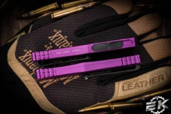 Microtech Hera OTF Automatic Knife Violet 3" Drop Point Black 703-1VI -Best Knifes Shop 703 1 VI 3 03977.1679518673
