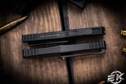 Microtech Hera OTF Automatic Knife 3" Drop Point Black Serrated 703-2T -Best Knifes Shop 703 2 T 61149.1679603130