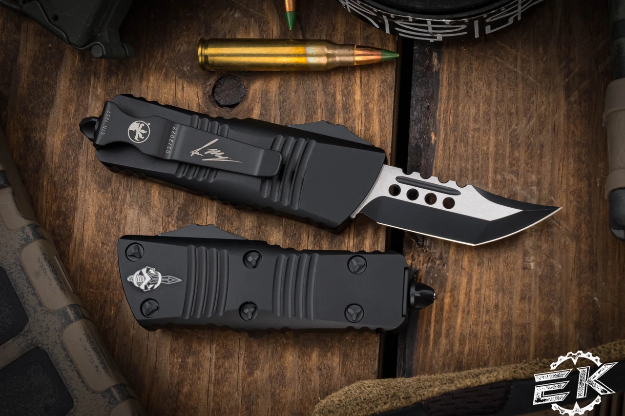 Microtech Troodon Mini OTF Automatic Knife 1.9" Hellhound Black 819-1TS 4 Microtech Troodon Mini OTF Automatic Knife 1.9" Hellhound Black 819-1TS - Image 2
