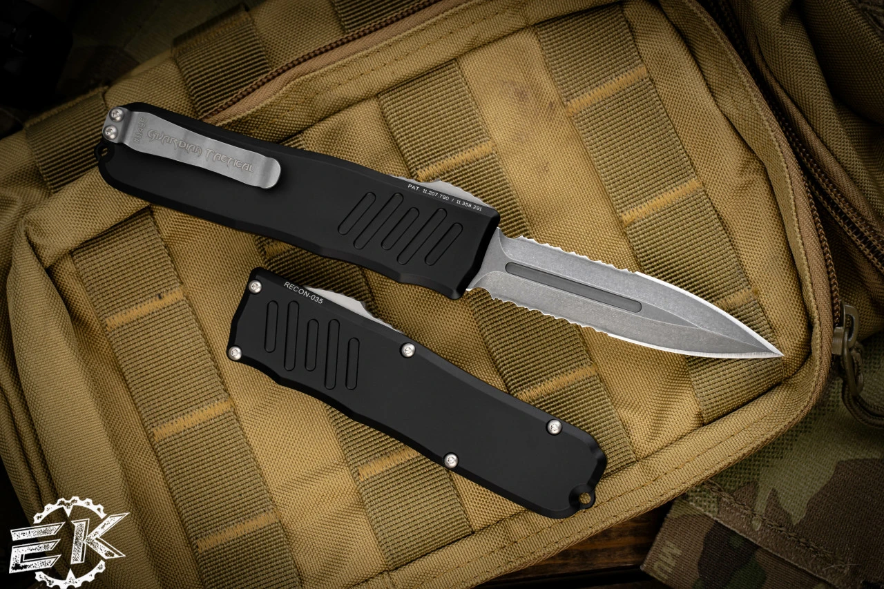 Guardian Tactical RECON-035 OTF Automatic 3.3" Dagger Stonewash Serrated 93532 4 Guardian Tactical RECON-035 OTF Automatic 3.3" Dagger Stonewash Serrated 93532 - Image 2
