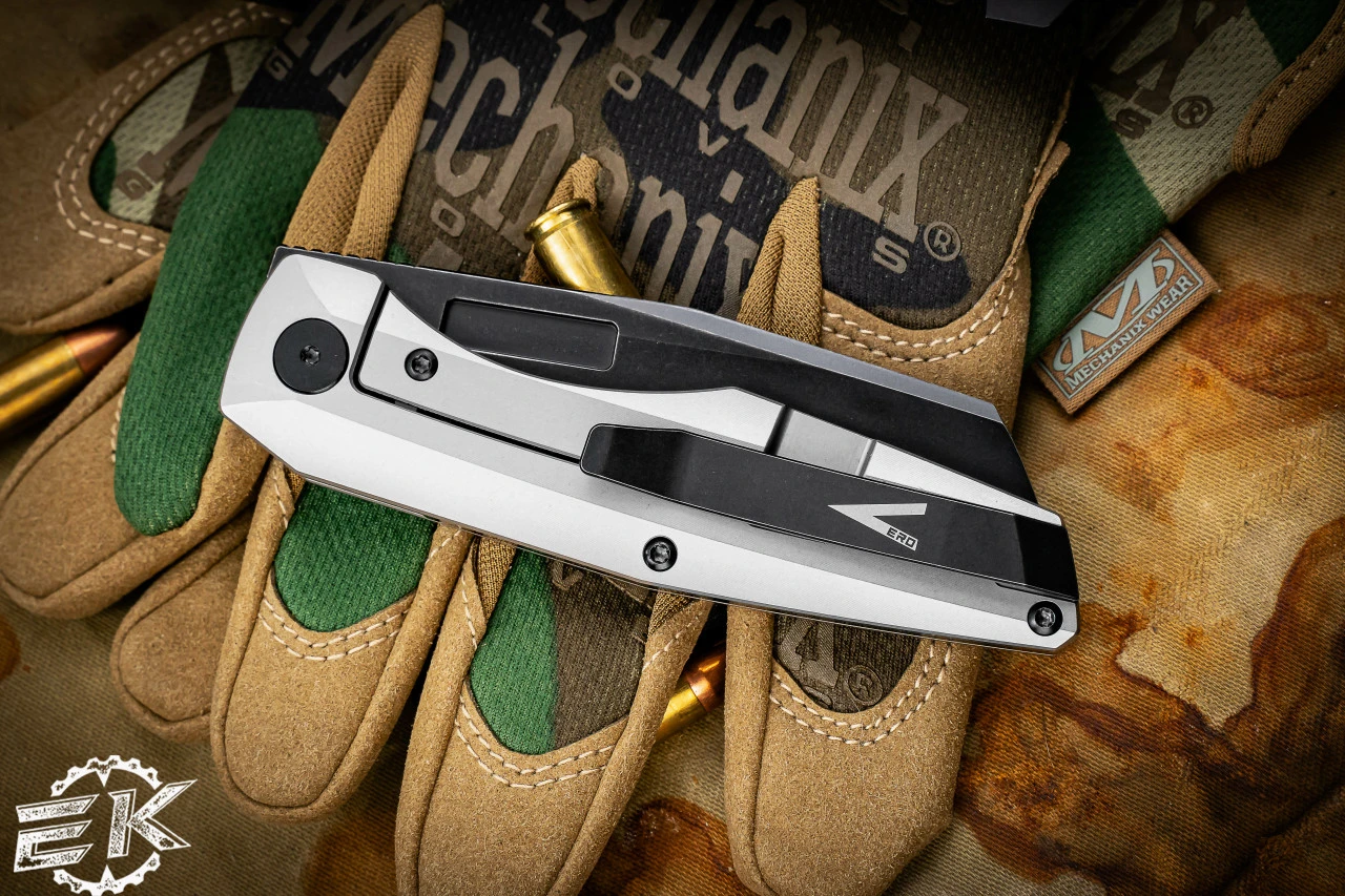 Vero Engineering Axon Frame Lock Knife Stonewash TItanium 3.4" M390 Blackwash 6 Vero Engineering Axon Frame Lock Knife Stonewash TItanium 3.4" M390 Blackwash - Image 4