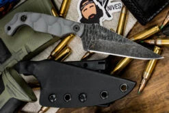 Stroup Knives Bravo 5 Fixed Blade Knife Grey G10 3.5" Acid Wash Drop Point