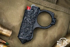 Bastinelli/2 Saints Mini Bic Lighter Case Bronze Reaper Engraving