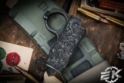 Bastinelli Creations Maxi Bic Full Size Lighter Case, 2 Saints Bronze Reaper Engraved