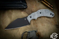 Bastinelli Knives Foreigner Fixed Blade Knife Black Micarta 3.35" PVD