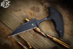 Bastinelli Knives Guilty Push Dagger Knife Black Richlite 2.5" MagnaCut DLC