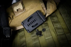 Bastinelli Knives "Grumpy" OD Green Micarta Black/Tan Tsuka Wrap Scythe 4" Black Serrated Spine -Best Knifes Shop BAS GRMP Sheath Clip Hardware 21868.1670795021