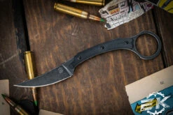 Bastinelli Knives Dopamine Fixed Blade Knife Black G10 1.5" Dark Stonewash