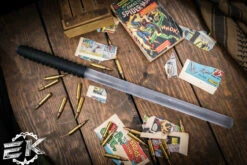 Bastinelli Knives Kick Ass Short Stick W/ Custom Black Tsuka Wrap 21" Transparent