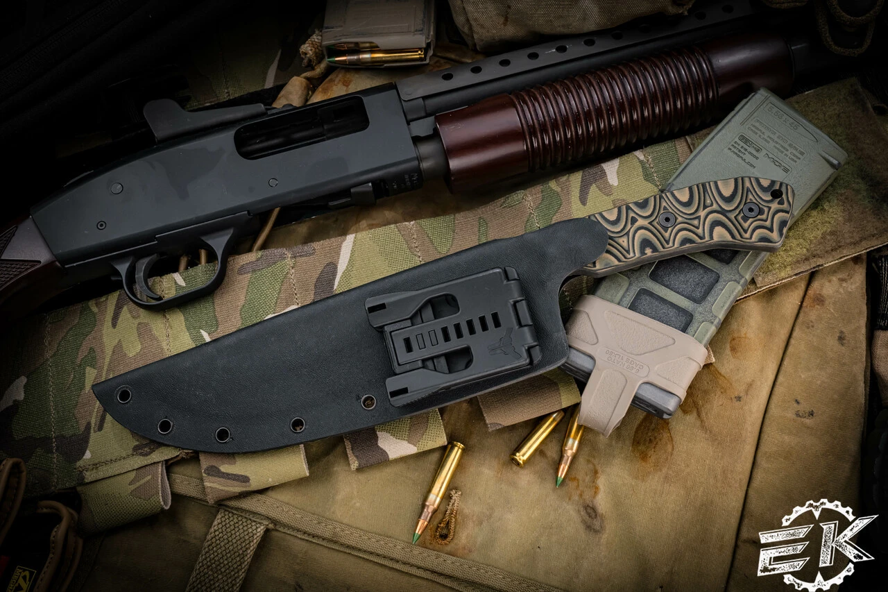 Stroup Knives BK1 Fixed Blade Knife Camo G10 7.75" Acid Wash Drop Point 4 Stroup Knives BK1 Fixed Blade Knife Camo G10 7.75" Acid Wash Drop Point - Image 2