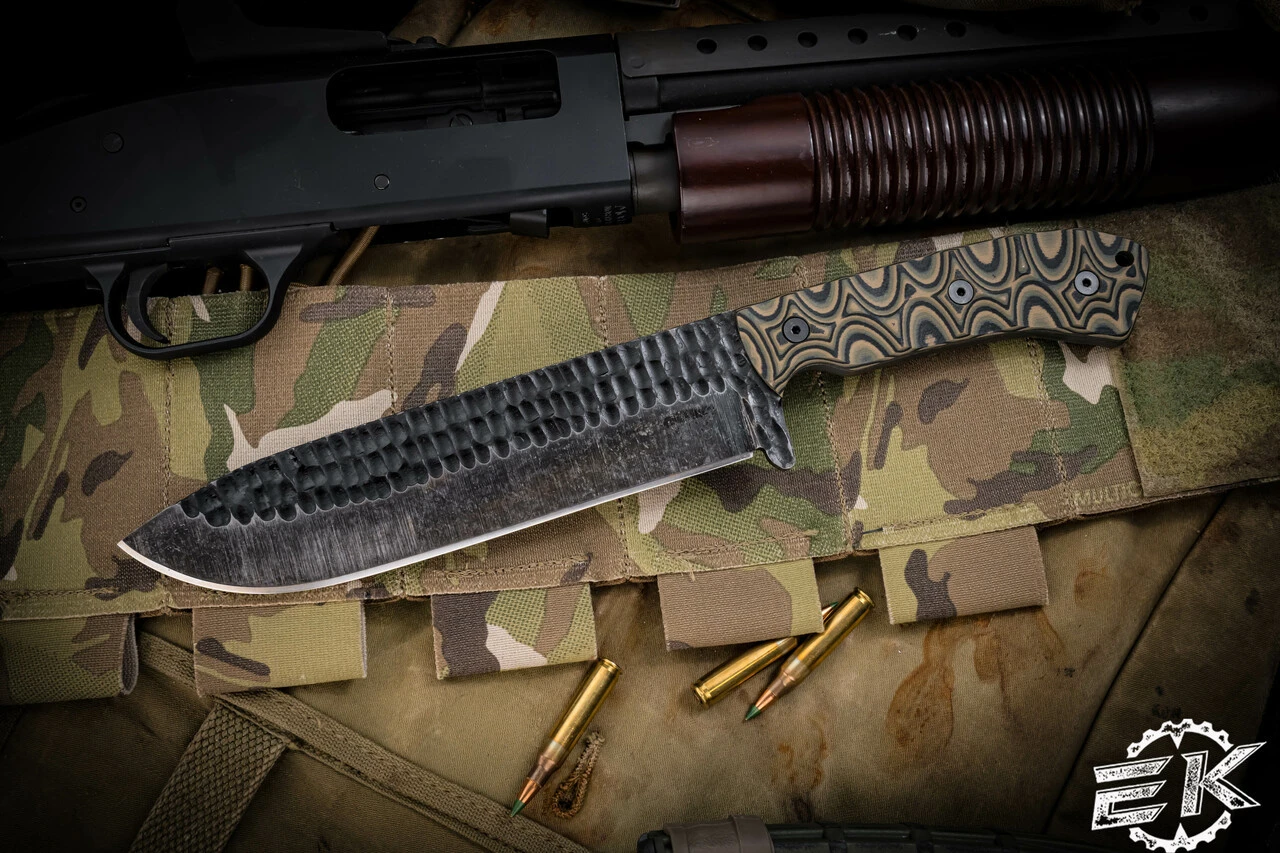 Stroup Knives BK1 Fixed Blade Knife Camo G10 7.75" Acid Wash Drop Point 3 Stroup Knives BK1 Fixed Blade Knife Camo G10 7.75" Acid Wash Drop Point