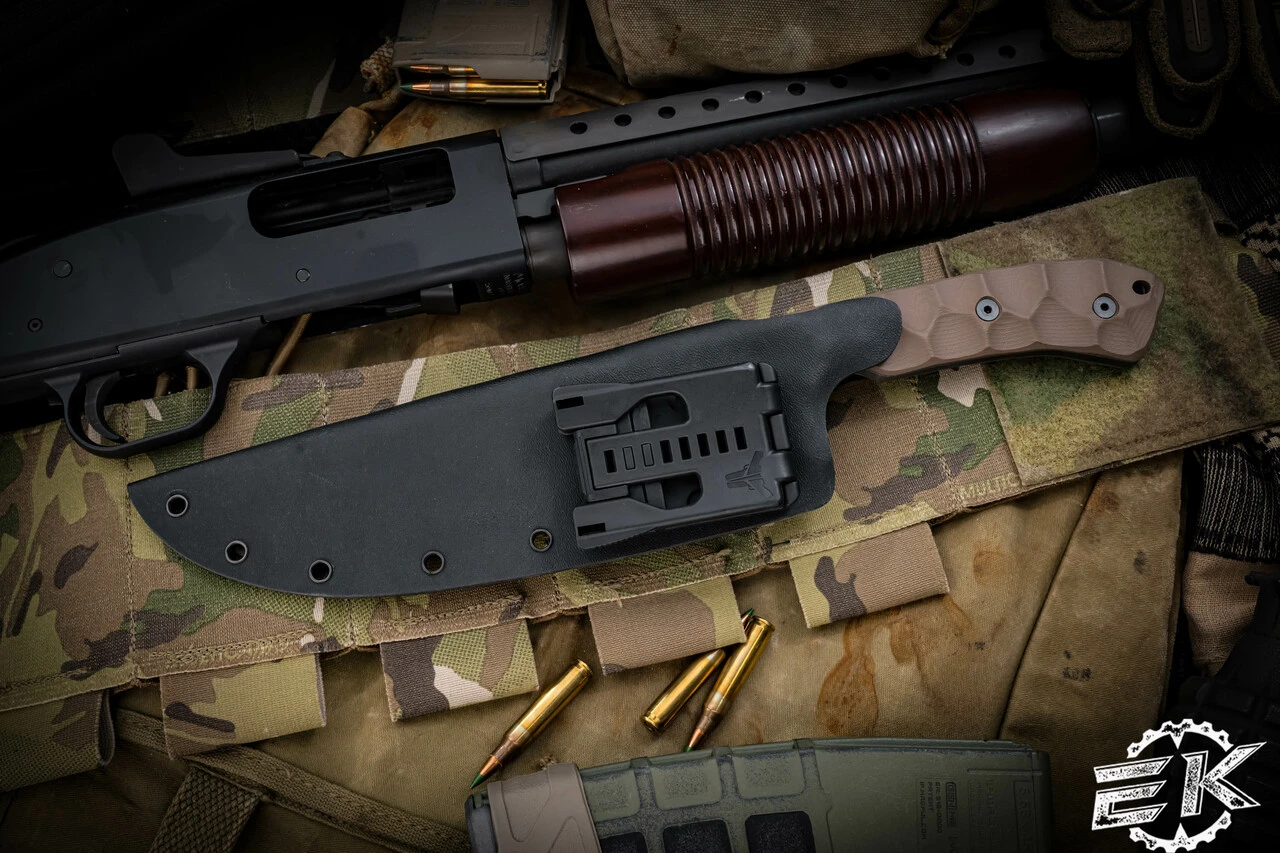 Stroup Knives BK1 Fixed Blade Knife FDE G10 7.75" Acid Wash Drop Point 4 Stroup Knives BK1 Fixed Blade Knife FDE G10 7.75" Acid Wash Drop Point - Image 2