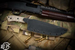 Stroup Knives BK1 Fixed Blade Knife Tan G10 7.75" Acid Wash Drop Point -Best Knifes Shop BK1 TAN G10 4 45326.1678948696