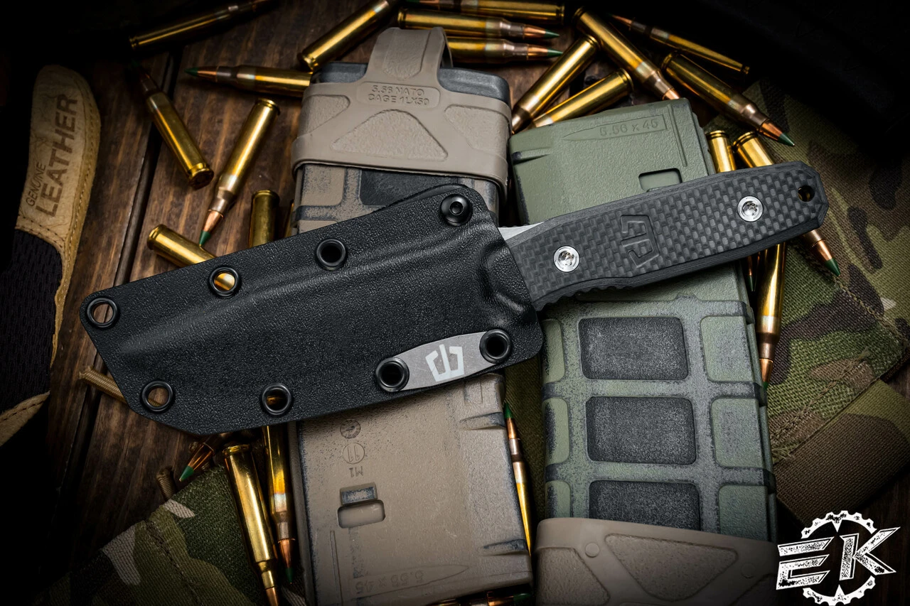 Blackside Customs Plan B Fixed Blade Knife Carbon Fiber 4" Stonewash Drop Point BSC-PB 5 Blackside Customs Plan B Fixed Blade Knife Carbon Fiber 4" Stonewash Drop Point BSC-PB - Image 3