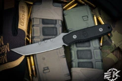 Blackside Customs Kimura Fixed Blade Knife Black G10 4" Tanto Gray Matter BSC-K1