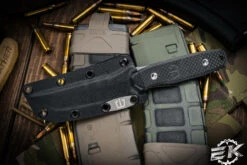 Blackside Customs Kimura Fixed Blade Knife Carbon Fiber 4" Tanto Stonewash BSC-K1 -Best Knifes Shop BSC K1 G10 GM 4 42810.1680644763