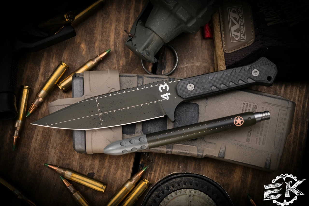 Blackside Customs Fedele X 1943 Set (Knife/Pen) Carbon Fiber 4.5" Cerakote 3 Blackside Customs Fedele X 1943 Set (Knife/Pen) Carbon Fiber 4.5" Cerakote