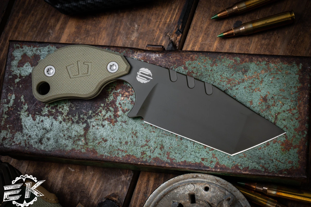 Blackside Customs/Strider Knives SLCC Fixed Blade Knife OD G10 3.75" Green 4 Blackside Customs/Strider Knives SLCC Fixed Blade Knife OD G10 3.75" Green - Image 2