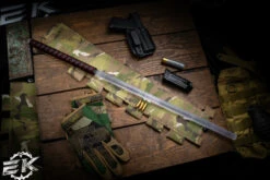 Bastinelli Knives Kick Ass Long Stick W/ Custom Red Tsuka Wrap 28" Transparent