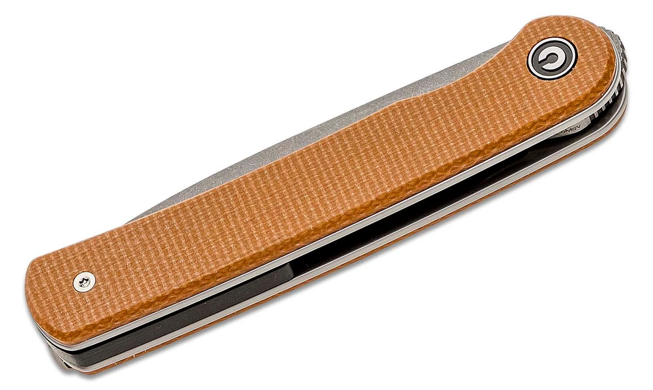 CIVIVI Stylum Front Flipper/Slip Joint Knife Brown Micarta 2.9" Stonewash C20010B-A 5 CIVIVI Stylum Front Flipper/Slip Joint Knife Brown Micarta 2.9" Stonewash C20010B-A - Image 3