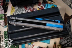 Chaves Knives Ultramar Redencion Street "Topo Pattern" Blue Titanium Folding Knife 3.25" Drop Point -Best Knifes Shop CK ST RDP DB 9 5 43283.1689621610