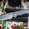 Chaves Knives Ultramar Redencion Street "Topo Pattern" Blue Titanium Folding Knife 3.25" Drop Point
