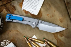 Chaves Knives Ultramar Redencion Street Titanium Folding Knife, Dark Blue Skull Clip/Backspacer 3.25" Tanto